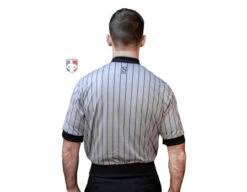 Smitty Body Flex Grey V-Neck Referee Shirt With Black Pinstripes And USA FLAG -Move Gear Shop USA205 FLEX Back