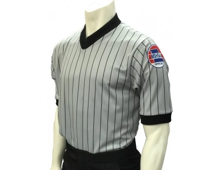 Missouri (MSHSAA) Grey V-Neck Short Sleeve Referee Shirt 1 Missouri (MSHSAA) Grey V-Neck Short Sleeve Referee Shirt
