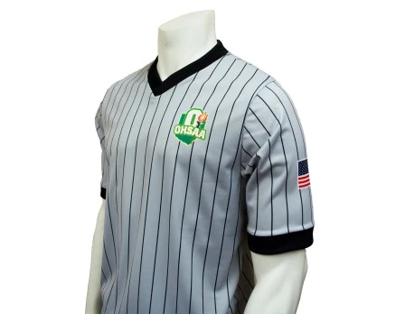 Ohio (OHSAA) Body Flex Grey V-Neck Wrestling Referee Shirt 1 Ohio (OHSAA) Body Flex Grey V-Neck Wrestling Referee Shirt