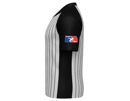 Minnesota (MSHSL) Men's Body Flex Grey & Black V-Neck Referee Shirt 5 Minnesota (MSHSL) Men's Body Flex Grey & Black V-Neck Referee Shirt - Image 5