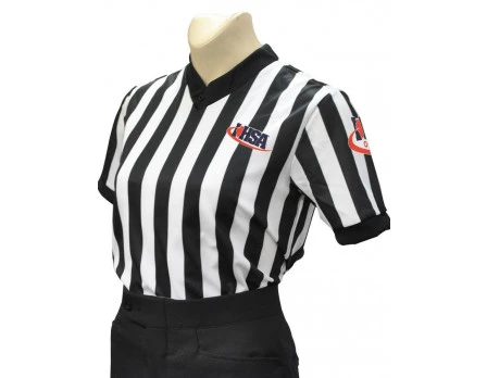 Illinois (IHSA) 1" Stripe Body Flex Women's V-Neck Referee Shirt 1 Illinois (IHSA) 1" Stripe Body Flex Women's V-Neck Referee Shirt