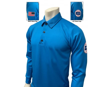 Kansas (KSHSAA) Men's Short Sleeve Volleyball Referee Shirt - Bright Blue 2 Kansas (KSHSAA) Men's Short Sleeve Volleyball Referee Shirt - Bright Blue - Image 2