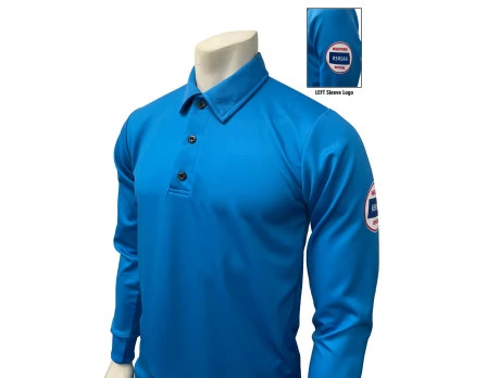 Kansas (KSHSAA) Men's Long Sleeve Volleyball Referee Shirt - Bright Blue 1 Kansas (KSHSAA) Men's Long Sleeve Volleyball Referee Shirt - Bright Blue
