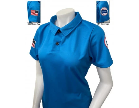 Kansas (KSHSAA) Women's Short Sleeve Volleyball Referee Shirt - Bright Blue 2 Kansas (KSHSAA) Women's Short Sleeve Volleyball Referee Shirt - Bright Blue - Image 2