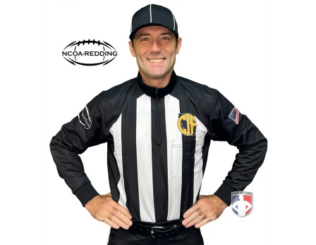 California (REDDING) 2 1/4" Stripe Rainy Weather Water Repellent Football Referee Shirt 1 California (REDDING) 2 1/4" Stripe Rainy Weather Water Repellent Football Referee Shirt