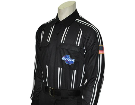 Georgia (GHSA) Long Sleeve Soccer Referee Shirt - Black 1 Georgia (GHSA) Long Sleeve Soccer Referee Shirt - Black